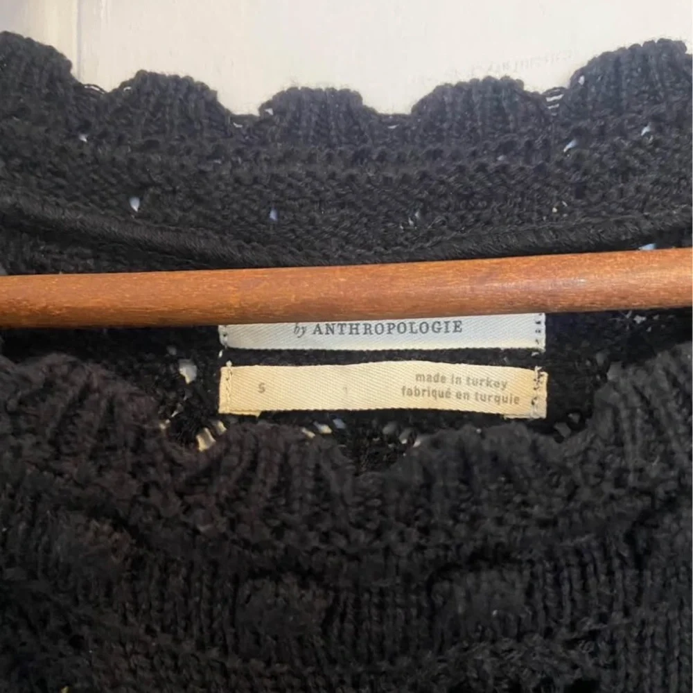 Anthropologie Black Crochet Top - Picture 5 of 5